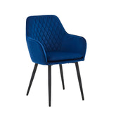 Chaise de salle à manger Laura - Velours bleu